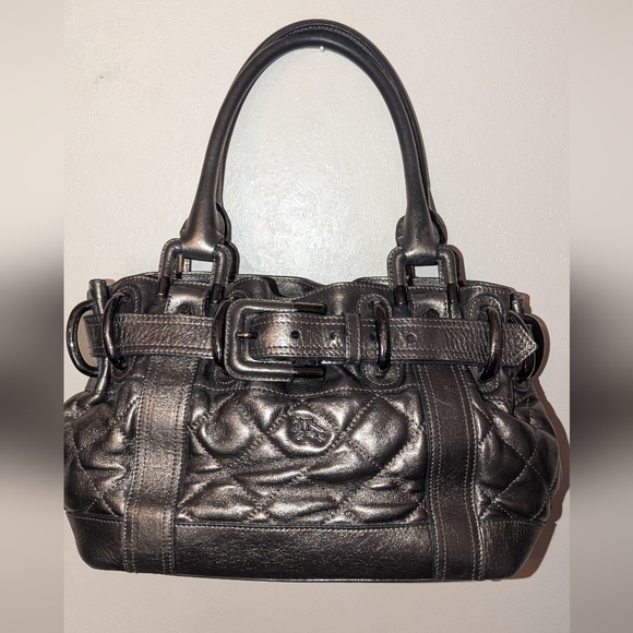 Burberry Handbags - Burberry Beaton Bag Quilted Leather Metalic Pewter Shoulder Bag keeks COA Guc